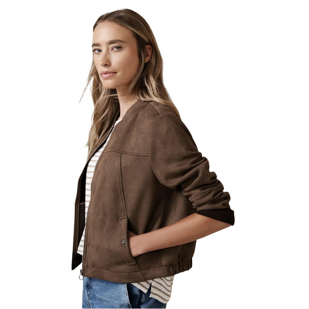 Street One Brown Polyester Bomber