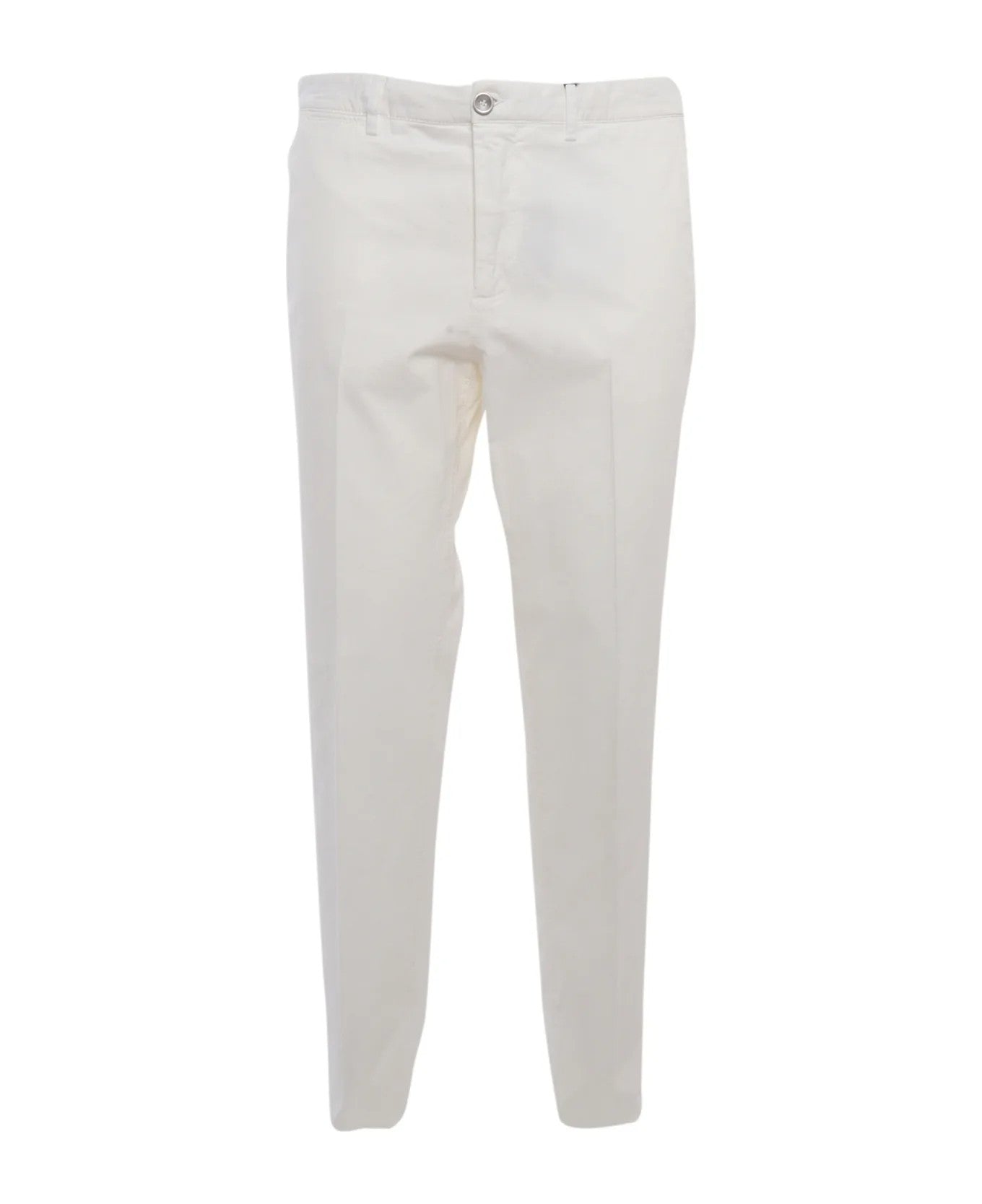 Peserico White Cotton Casual Pants