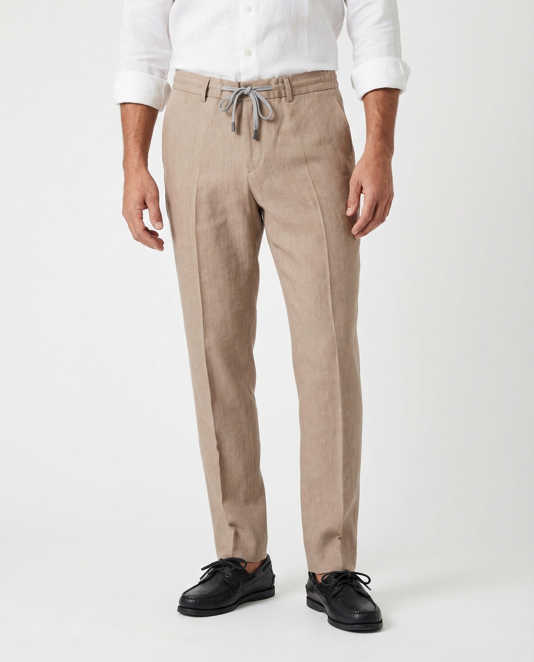 Peserico Beige Linen Casual Pants