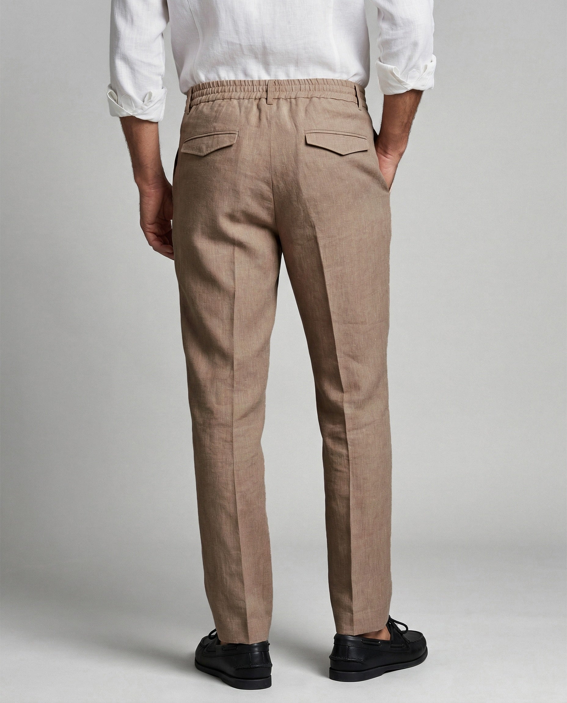 Peserico Beige Linen Casual Pants