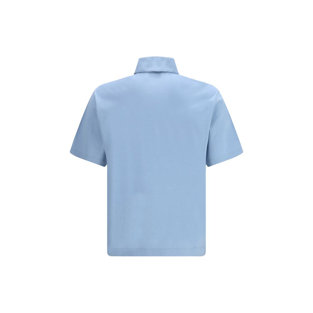 Ferragamo Blue Cotton Polo Shirt