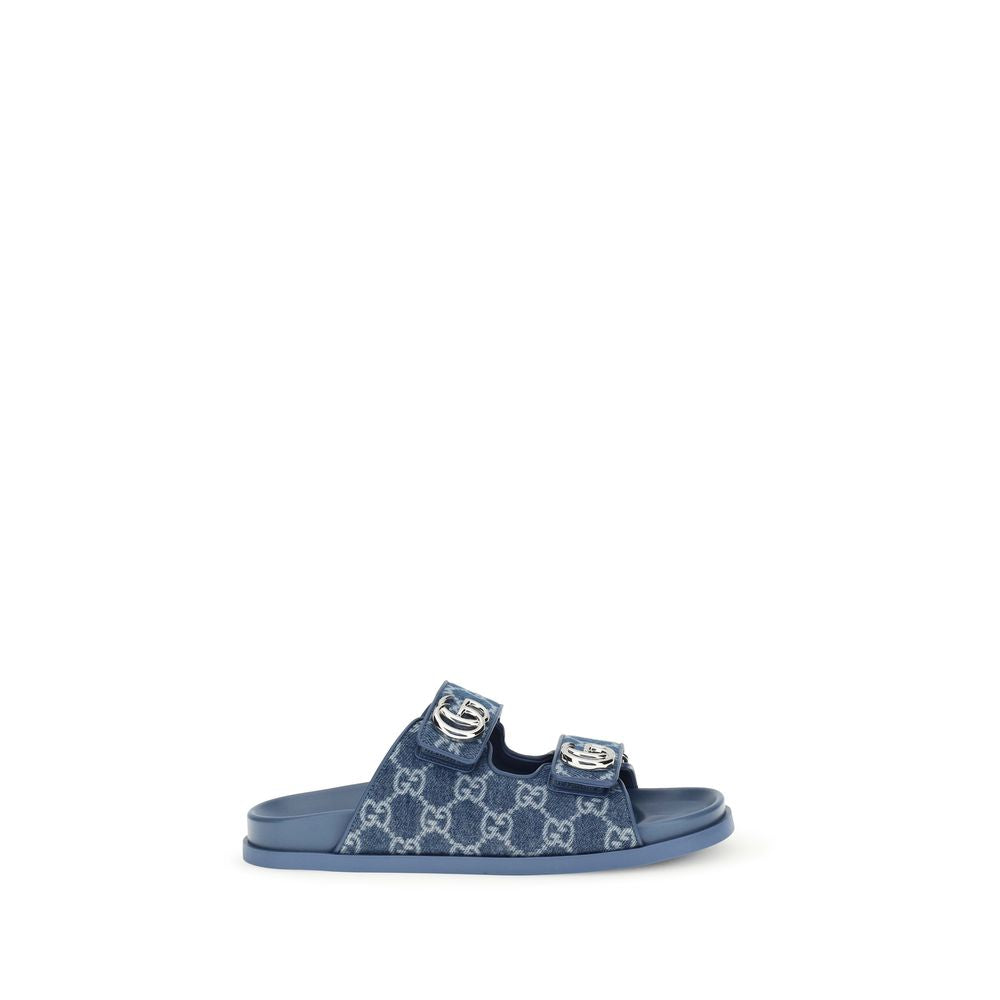 Gucci Blue Cotton Sandals