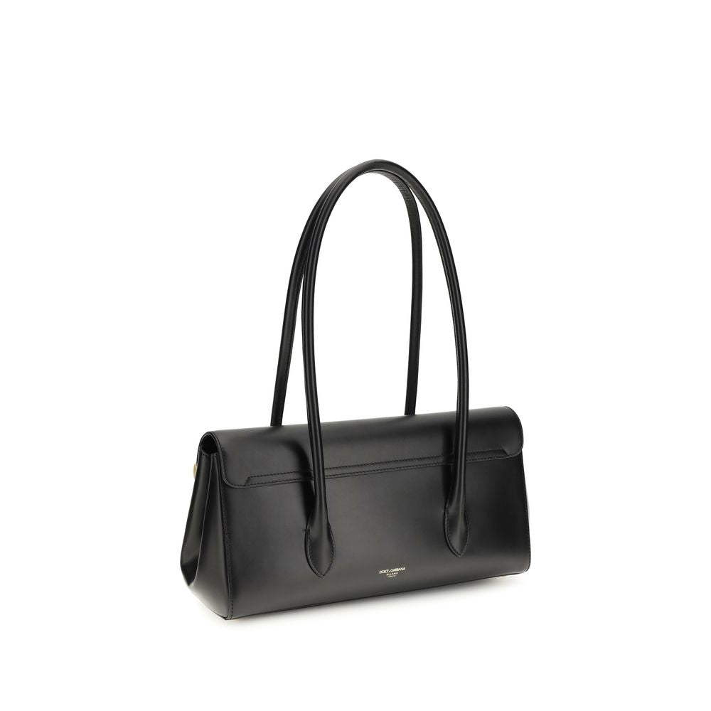 Dolce & Gabbana Black Calf Leather Bos Taurus Shoulder Bag