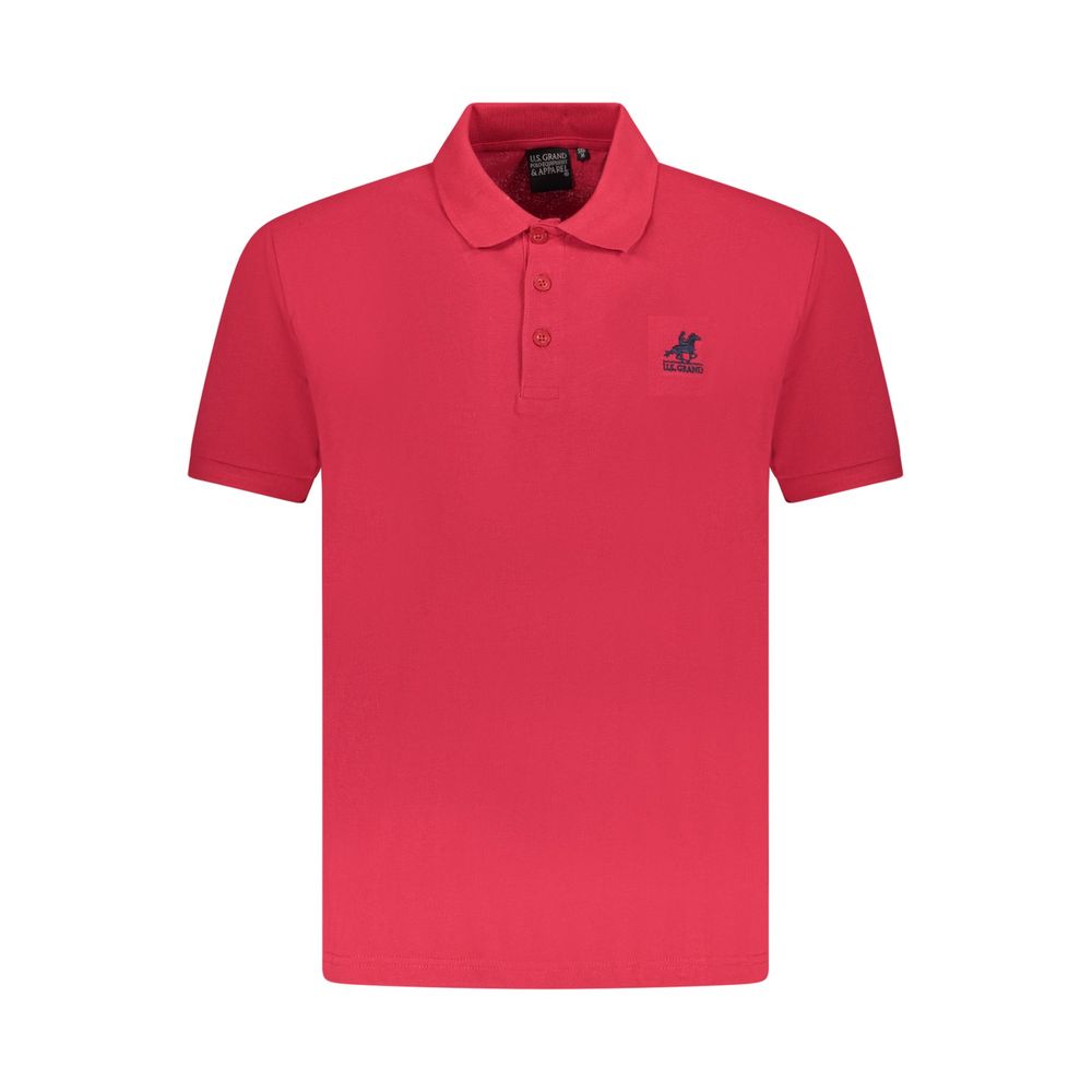 U.S. Grand Red Cotton Men Polo Shirt