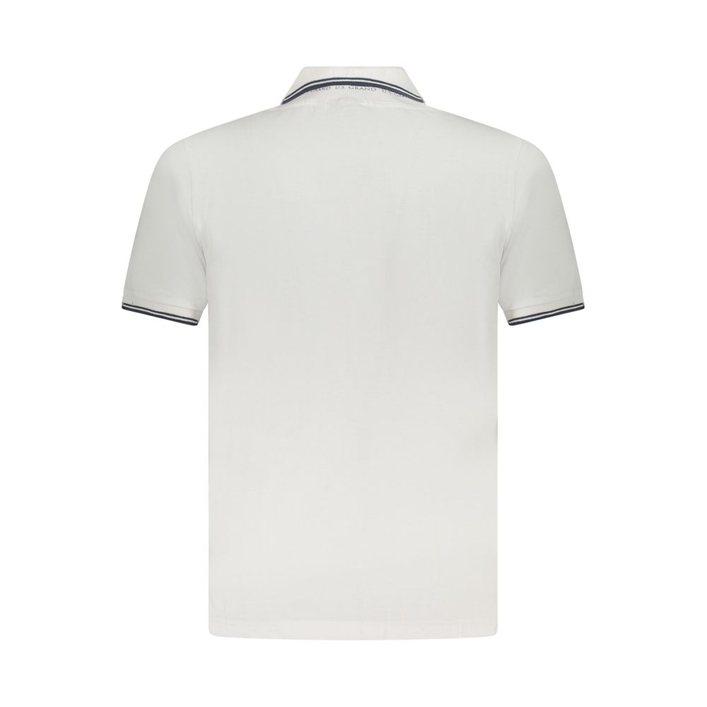 U.S. Grand White Cotton Men Polo Shirt