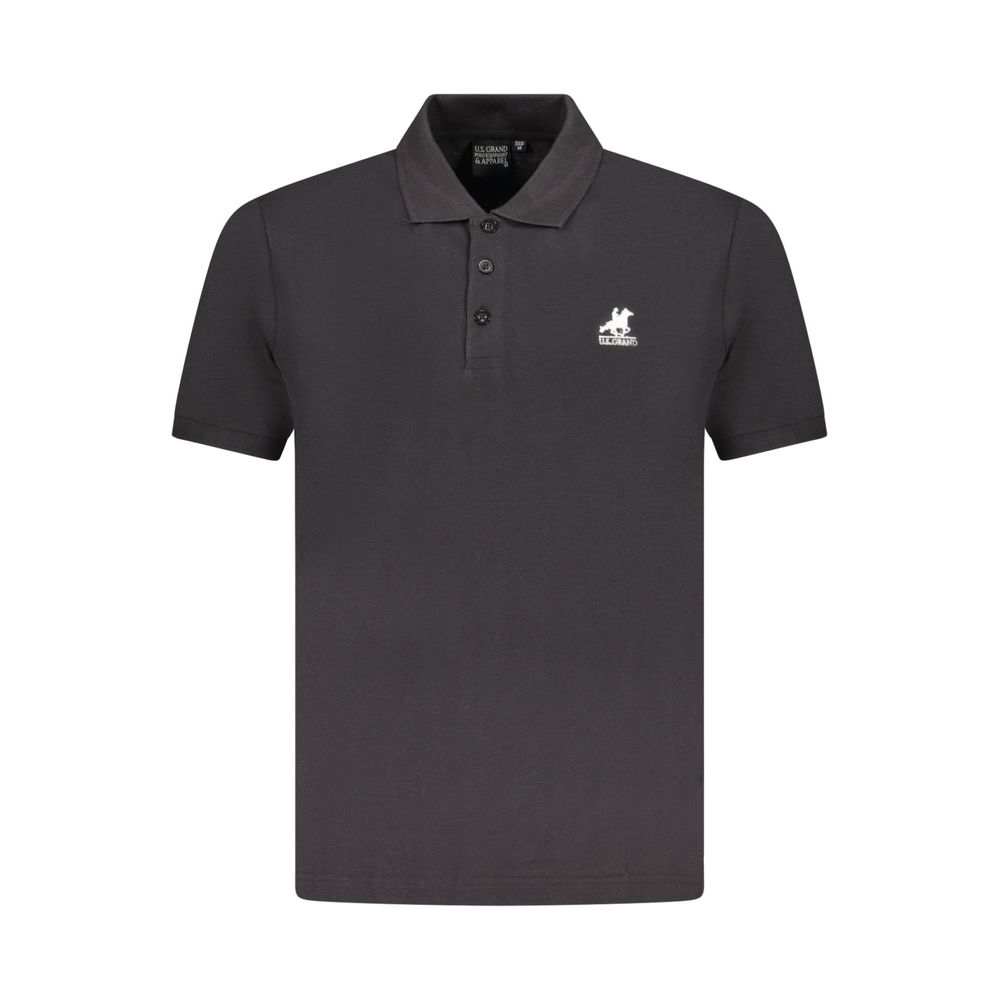 U.S. Grand Black Cotton Mens Polo Shirt