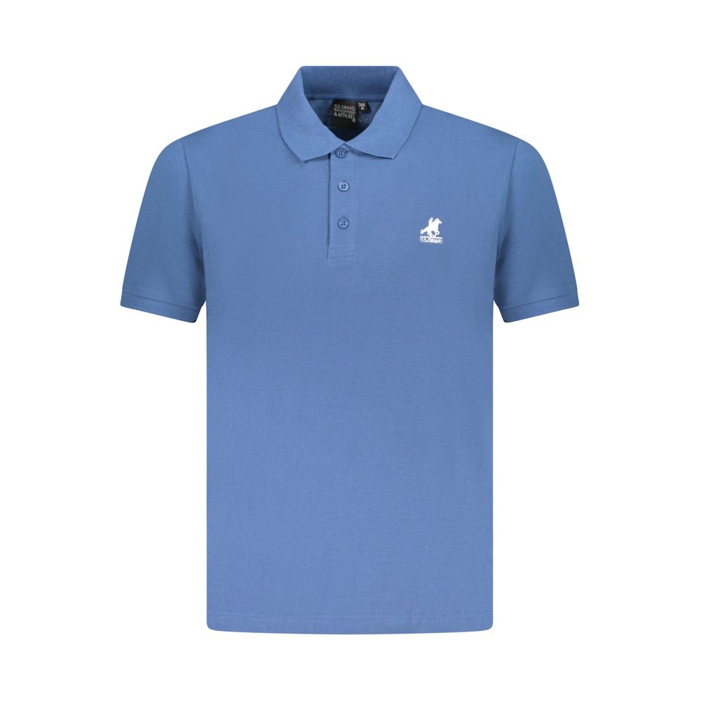U.S. Grand Blue Cotton Men Polo Shirt