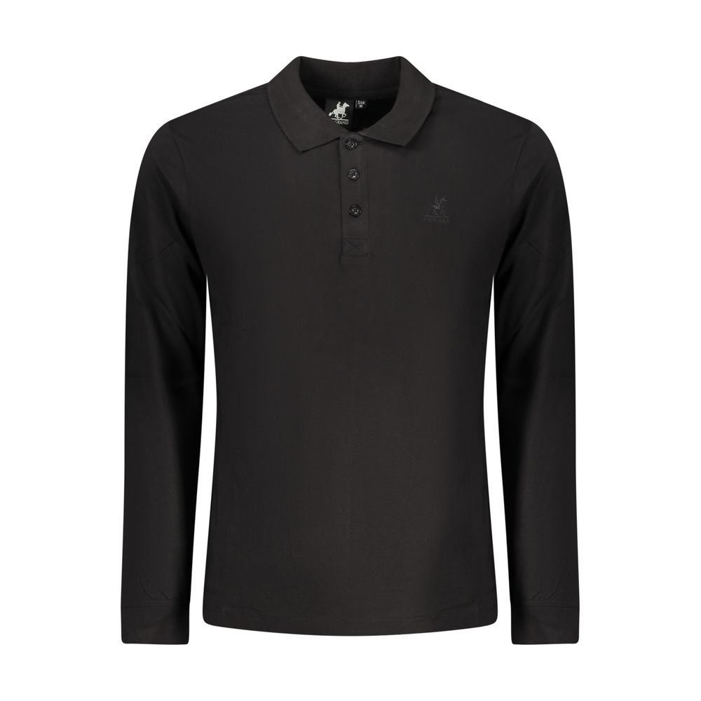 U.S. Grand Black Cotton Men Polo Shirt