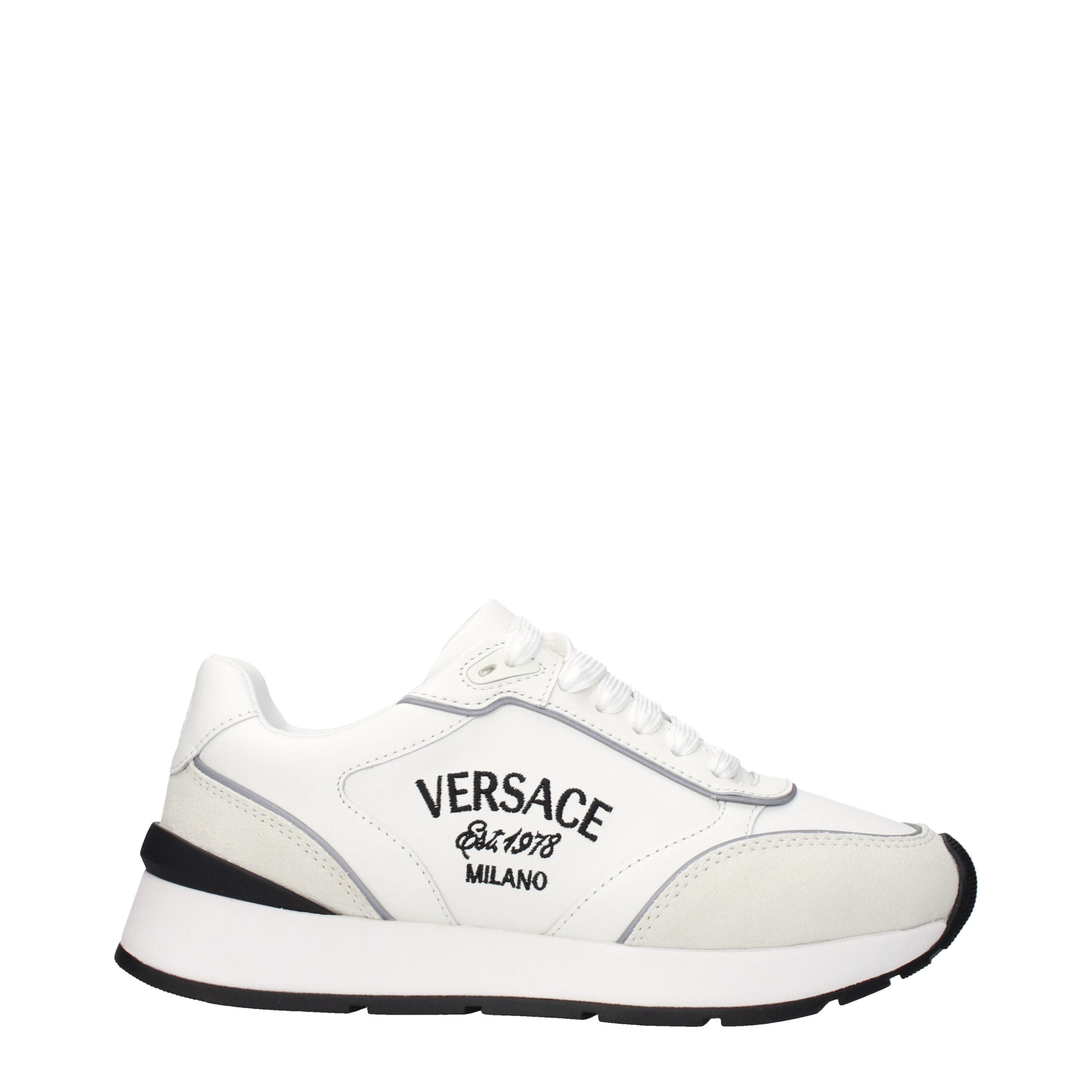 Versace White Leather Low Top Sneakers