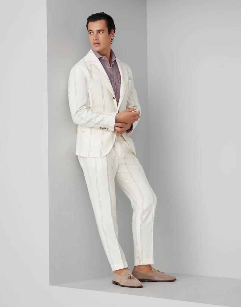 Brunello Cucinelli Bicolor Linen Two-Piece Suit