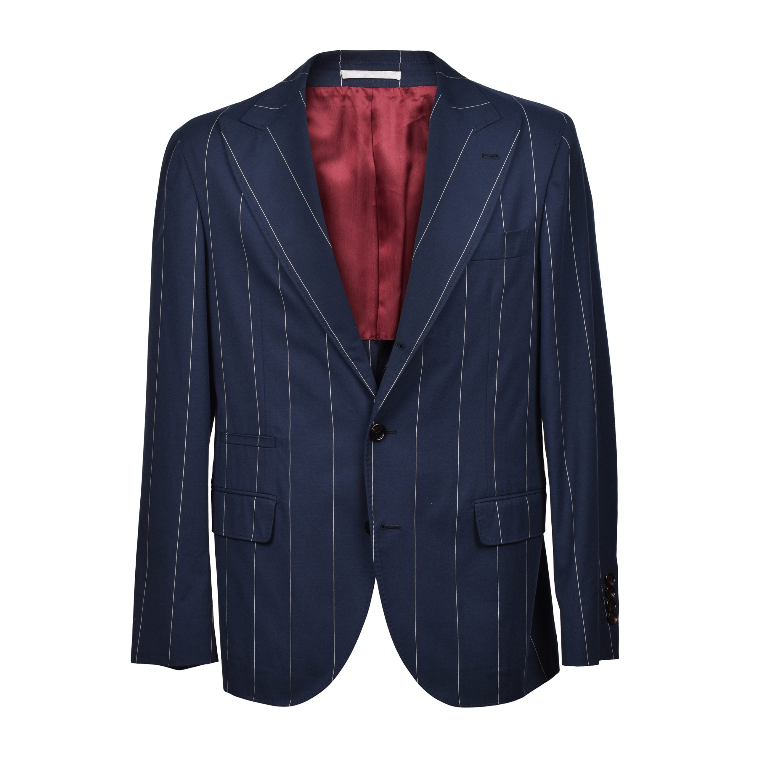Brunello Cucinelli Navy Blue Cotton Blazer