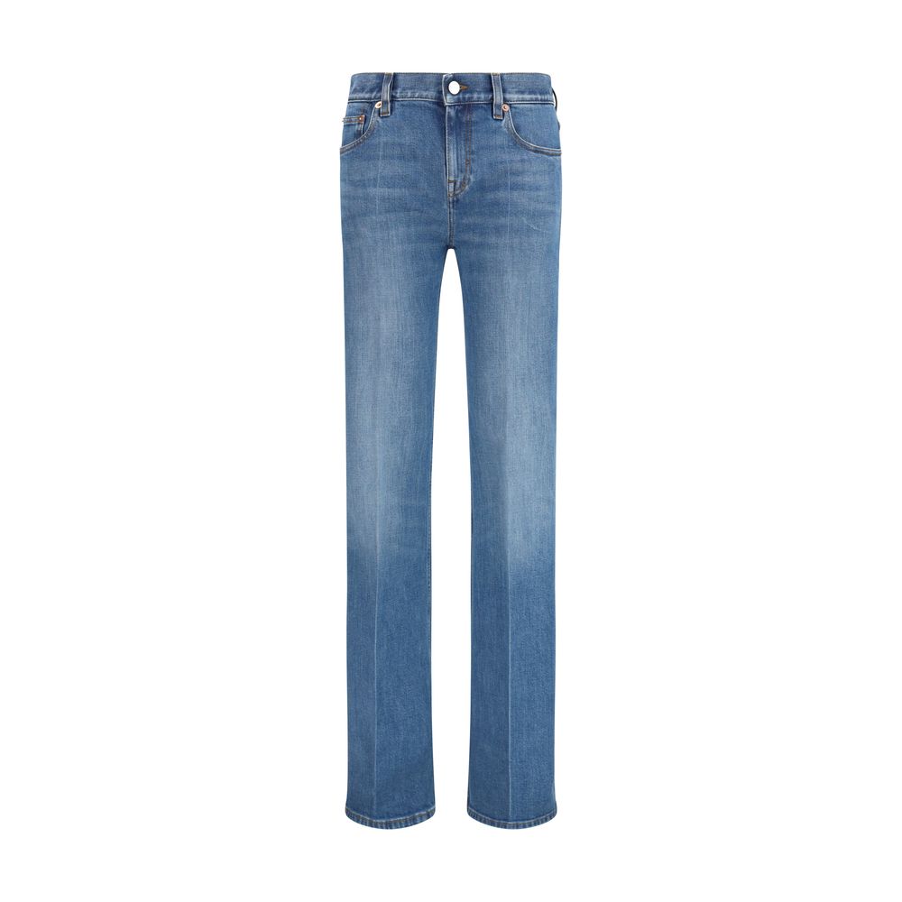 Gucci Blue Cotton Flared Jeans