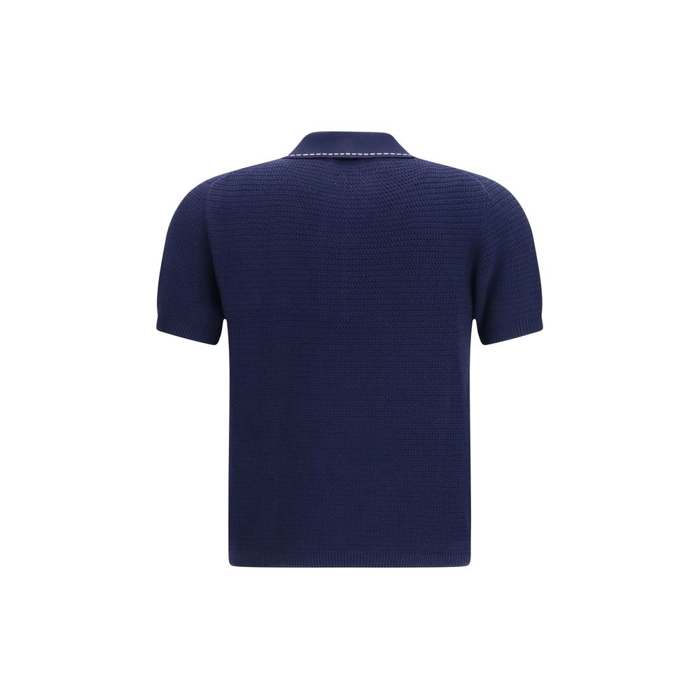 Versace Blue Cotton Polo Shirt