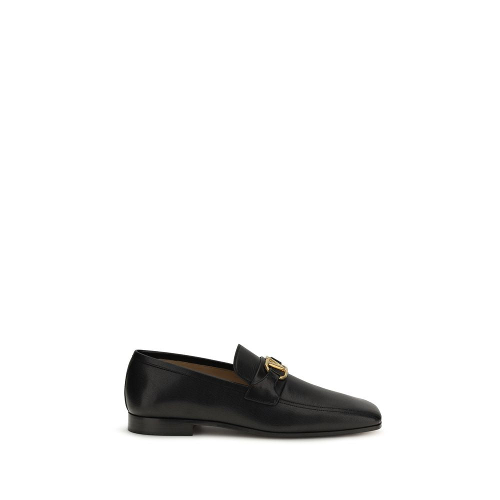 Valentino Garavani Black Goatskin Slip-On Loafers
