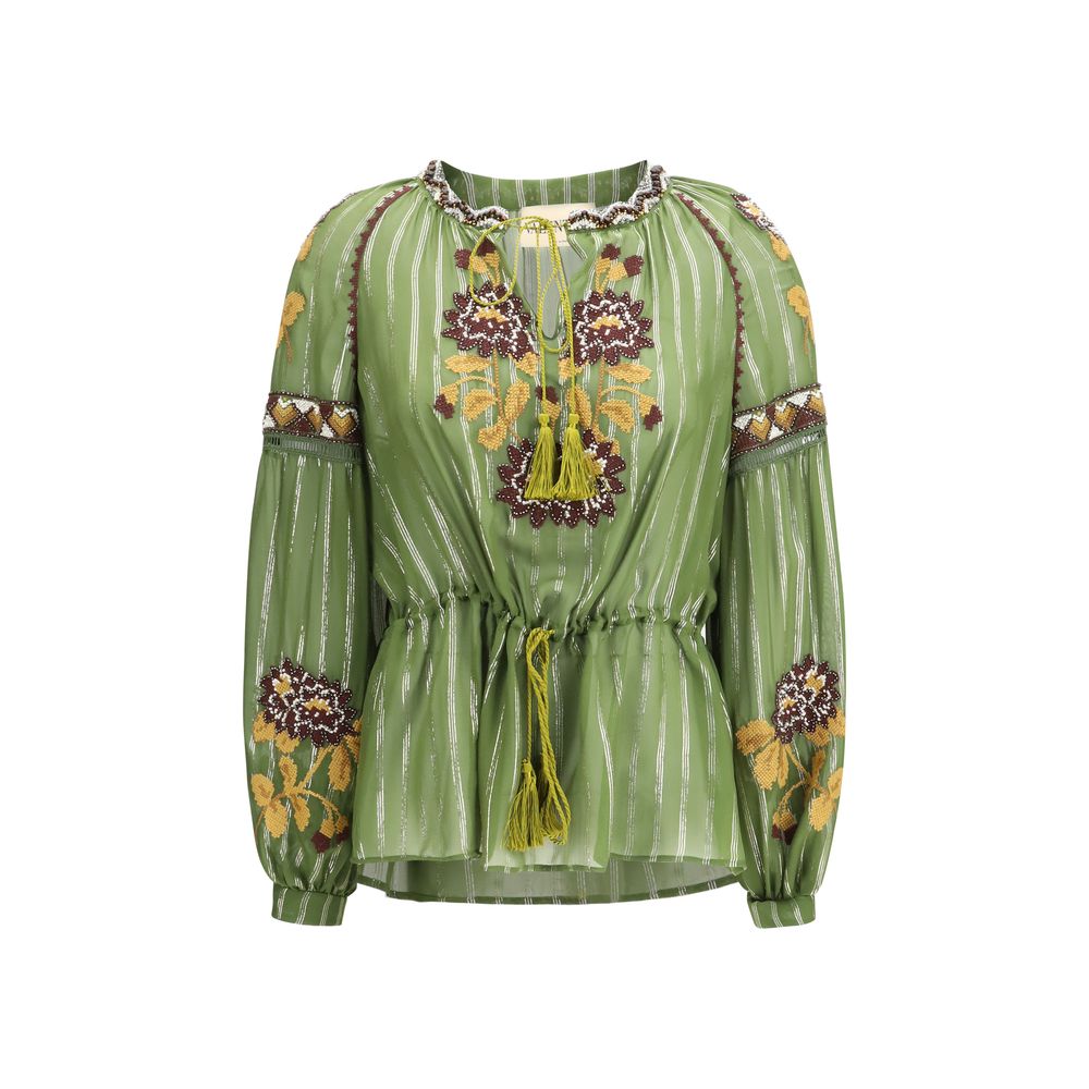 Valentino Bicolor Silk Pattern Shirt