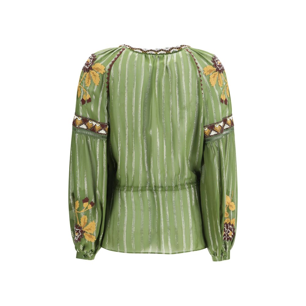 Valentino Bicolor Silk Pattern Shirt