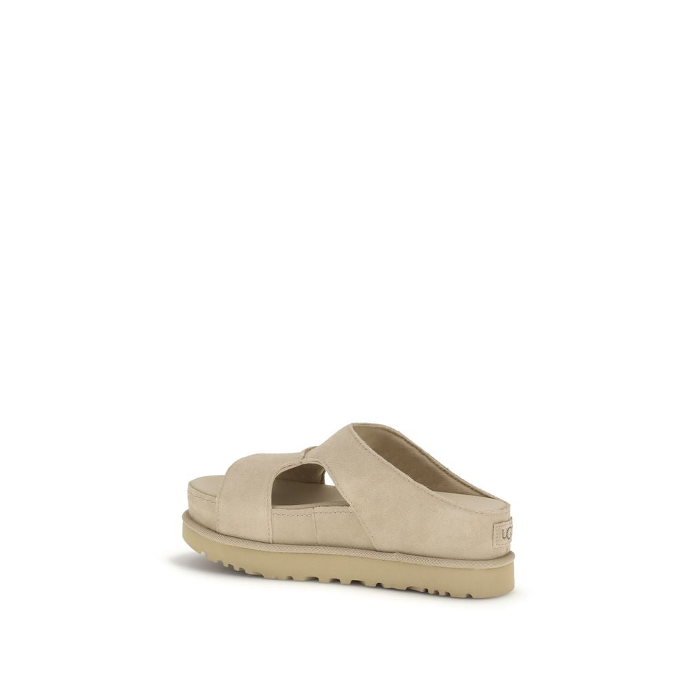 صندل بلاتفورم UGG باللون البيج من جلد عجل بوس توروس