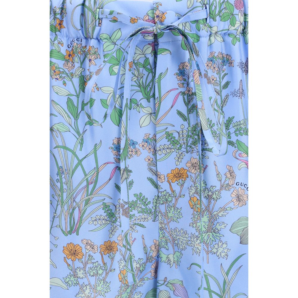 Gucci Blue Silk Bermuda Shorts