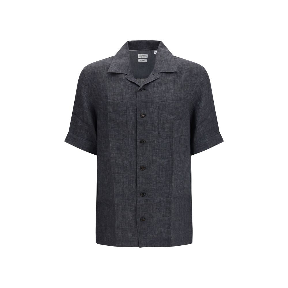 Brunello Cucinelli Gray Linen Shirt