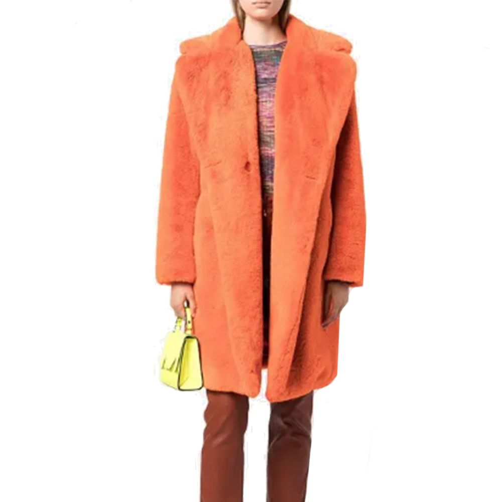 معطف Apparis Orange من الفرو الصناعي
