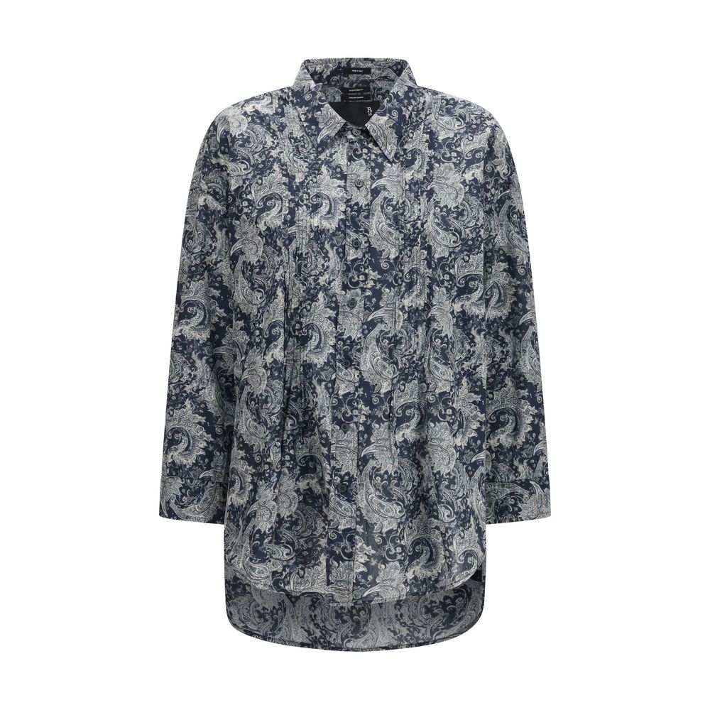 R13 Blue Cotton Pattern Shirt