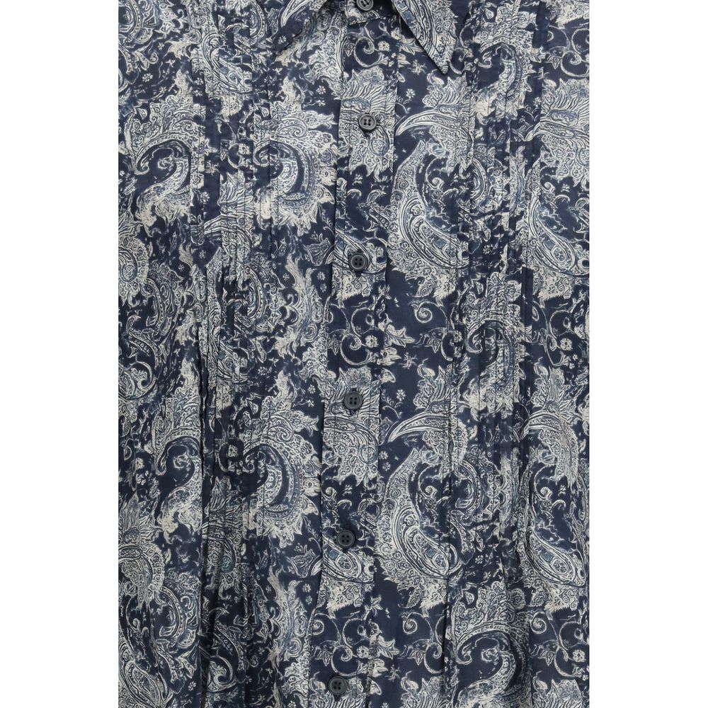 R13 Blue Cotton Pattern Shirt