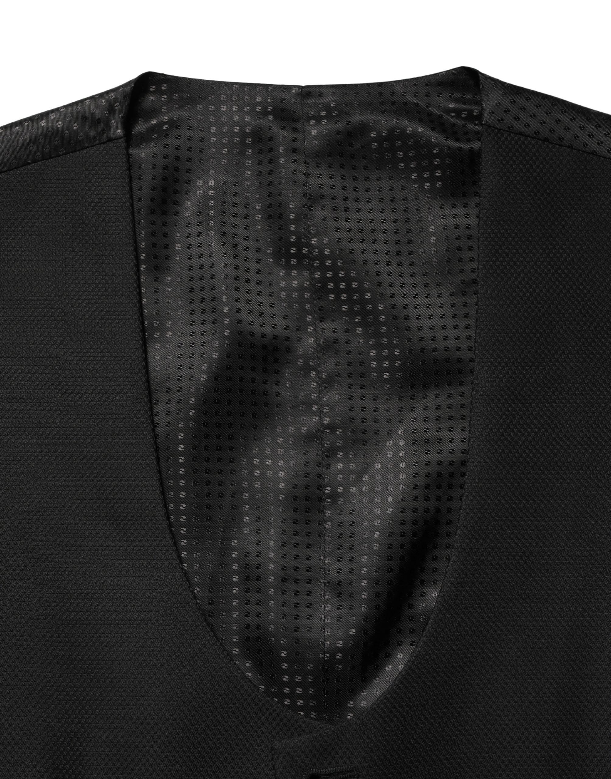 سترة بدون أكمام من الصوف الأسود بصف واحد من الأزرار من دولتشي آند غابانا