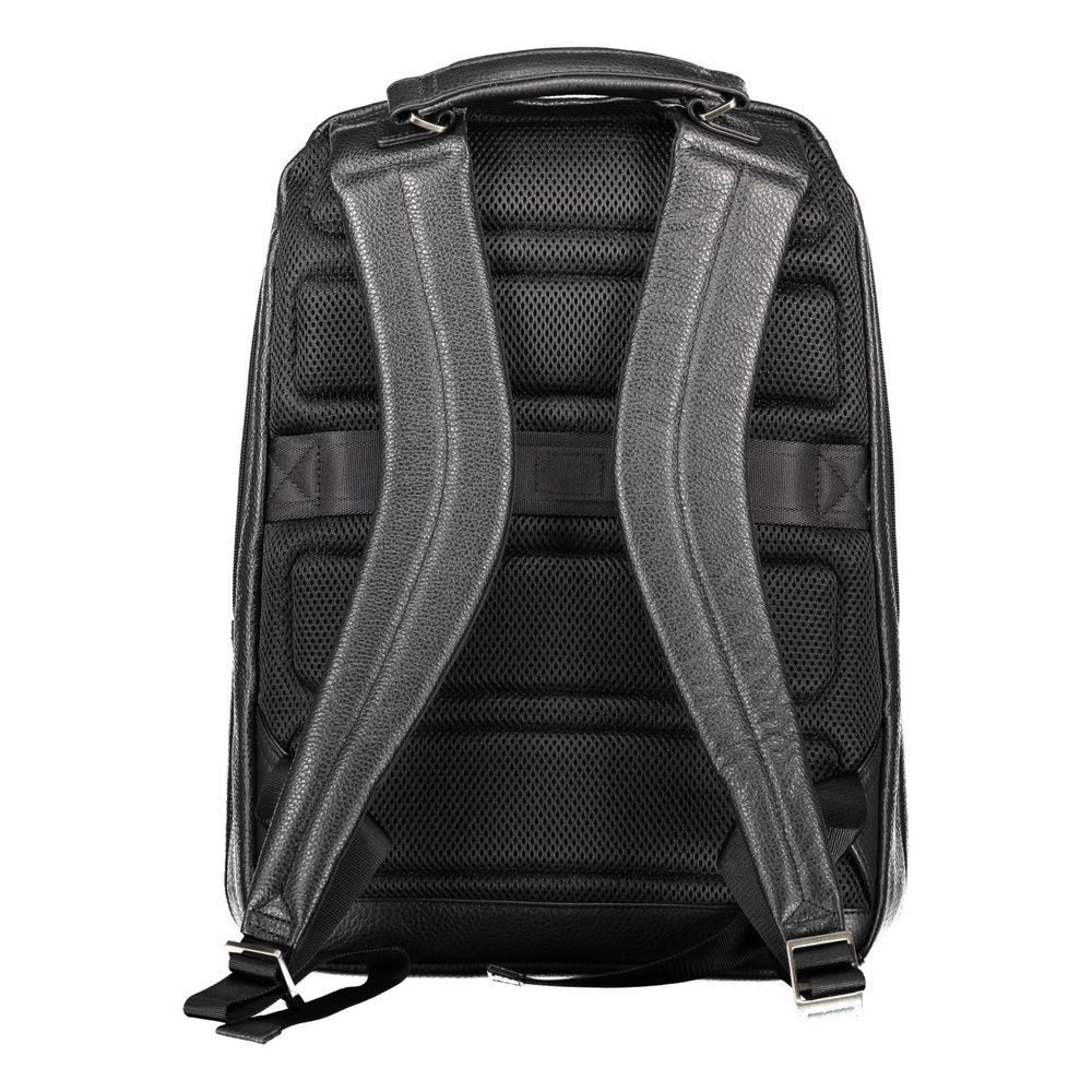 Piquadro Black Leather Men's Backpack
