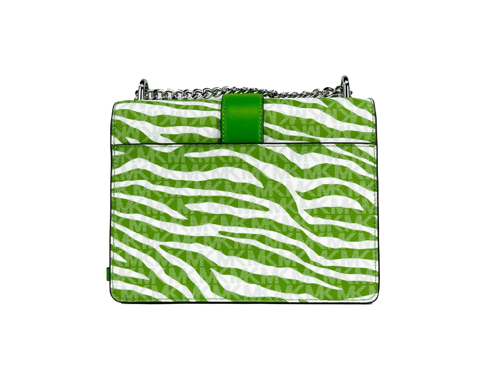 Michael Kors Greenwich Small Print Logo Crossbody Tote Chain Bag Jungle Green $498