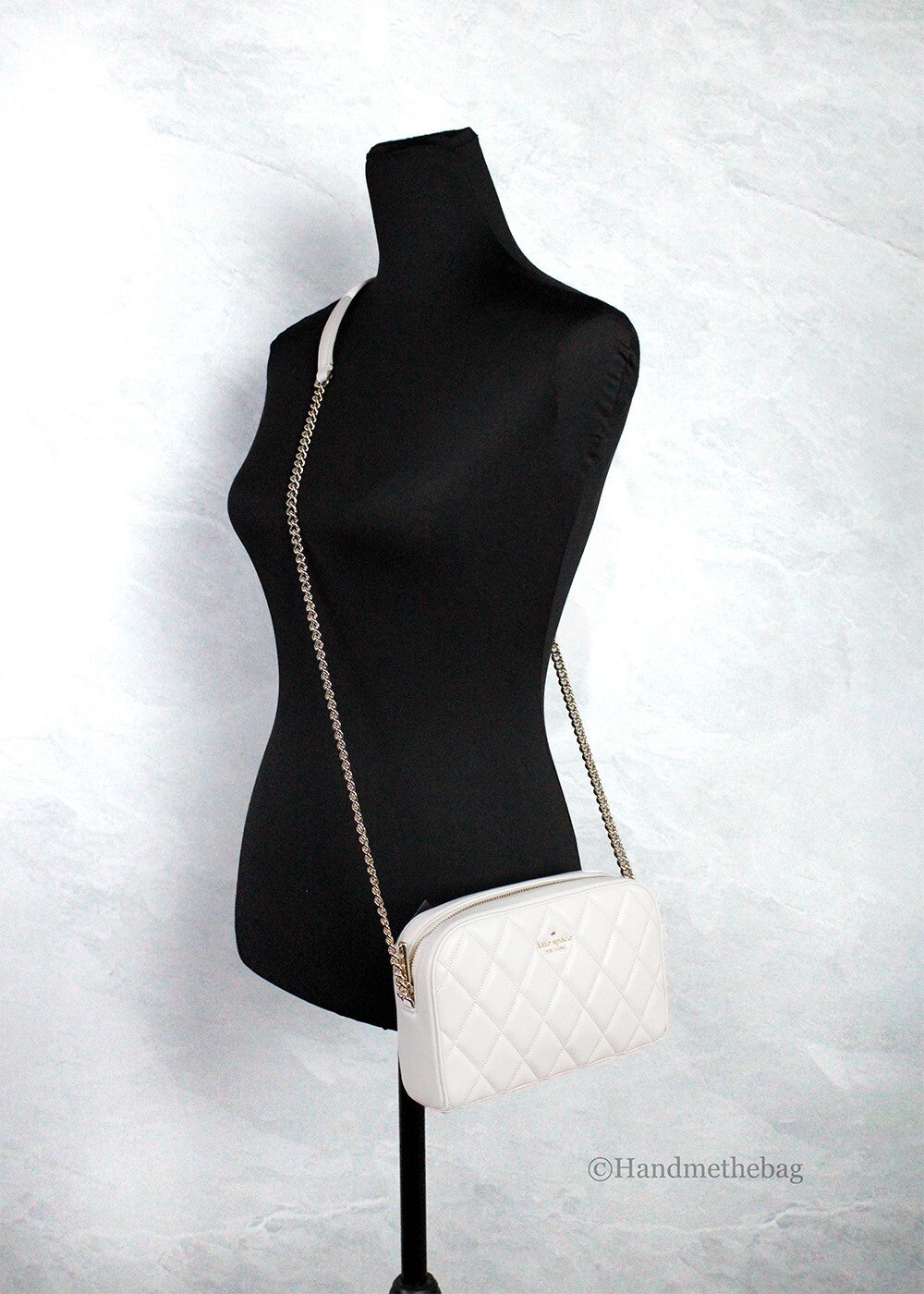 Kate Spade Carey Mini Parchment Quilted Smooth Leather Camera Crossbody Handbag