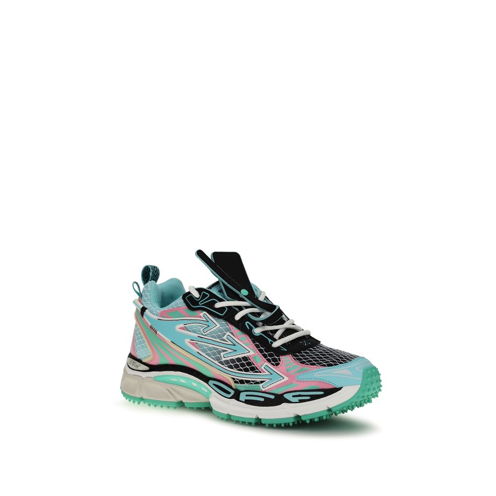 Off-White Multicolor Polyester Athletic Sneakers