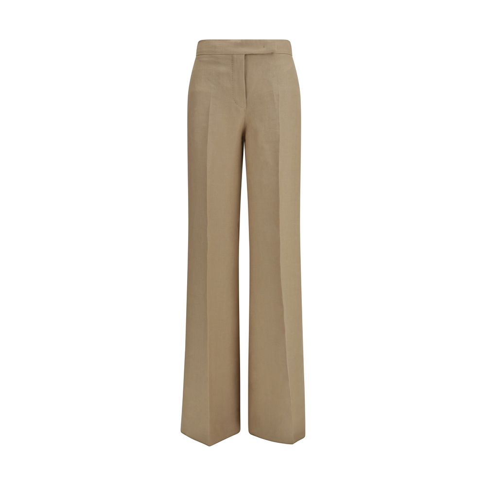 Max Mara Beige Linen Casual Pants