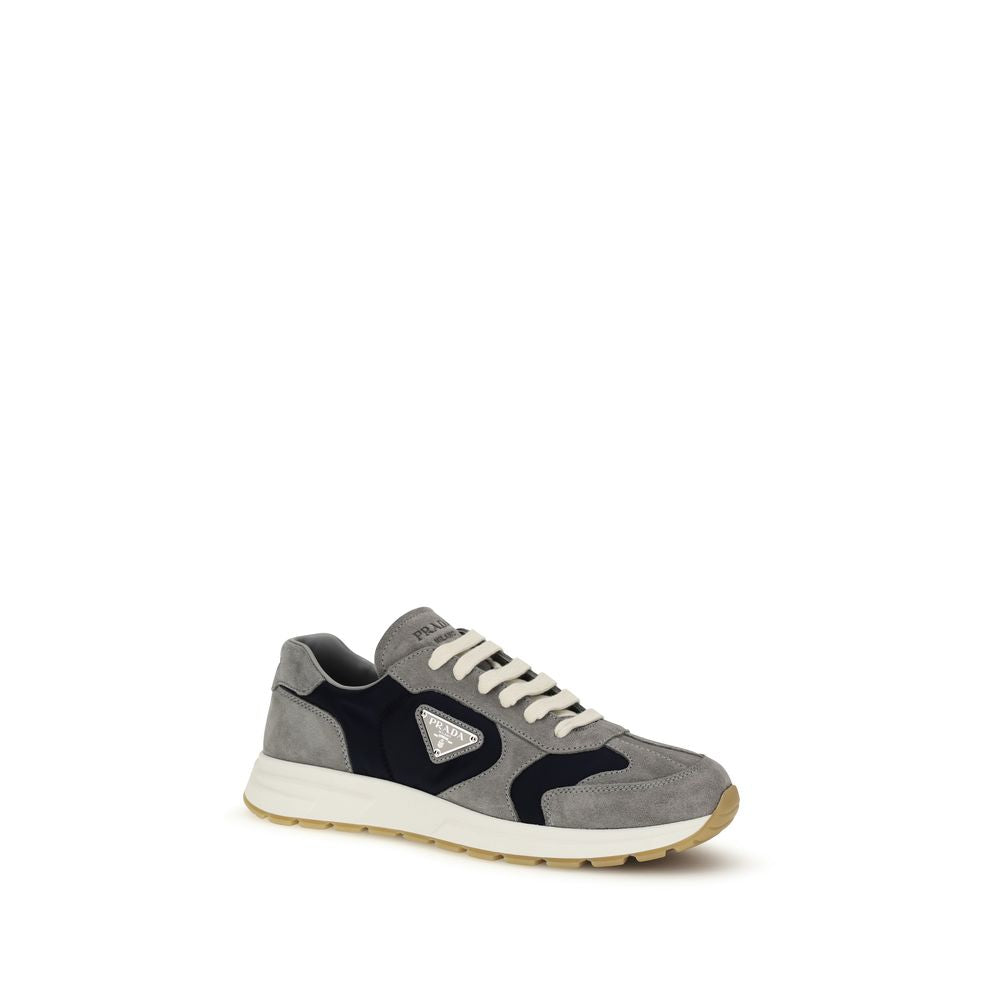 Prada Blue Calf Leather Bos Taurus Athletic Sneakers
