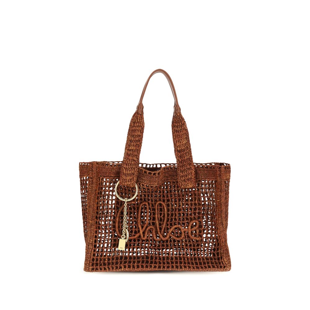 Chloé Brown Raffia Shoulder Bag