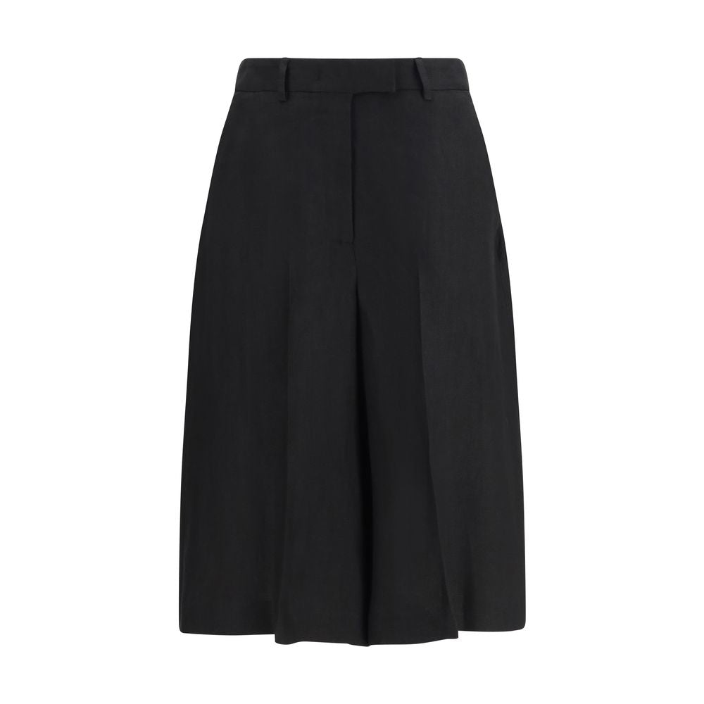 Lardini Black Viscose Bermuda Shorts