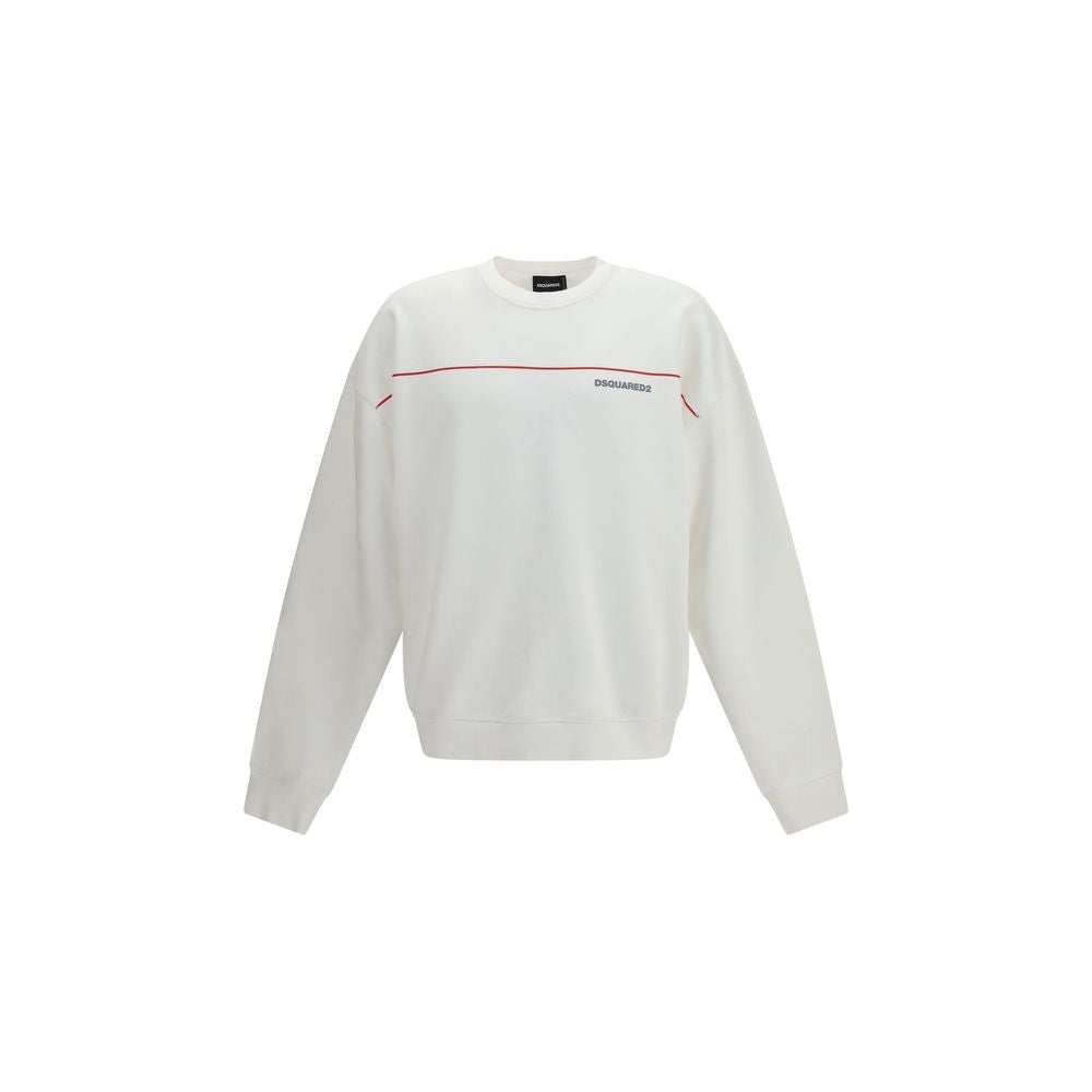 سويت شيرت قطني أبيض من Dsquared²