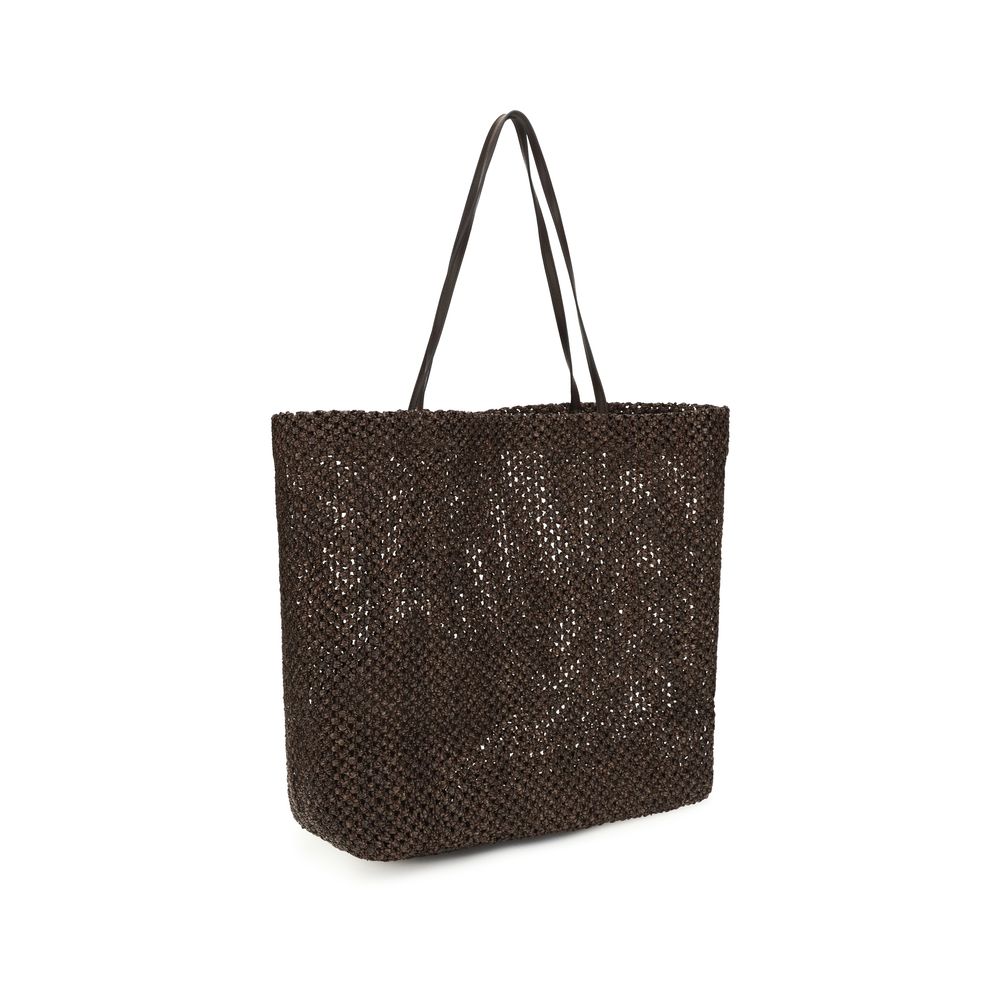 The Row Brown Raffia Shoulder Bag