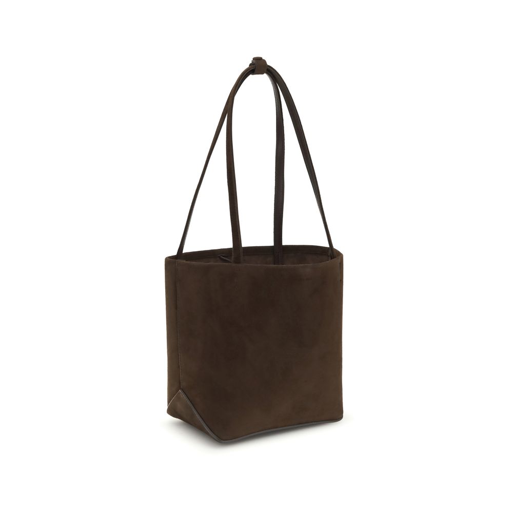The Row Brown Calf Leather Bos Taurus Handbag