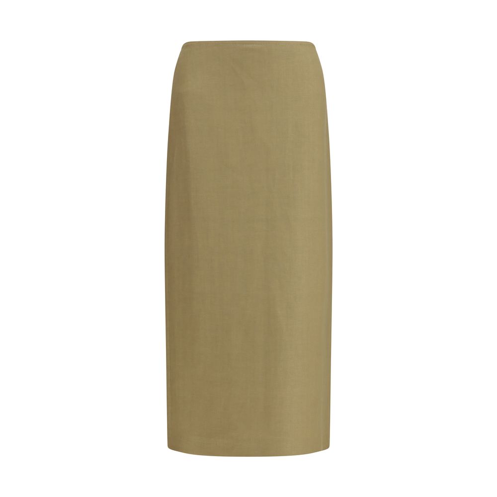 Max Mara Beige Linen Midi Skirt
