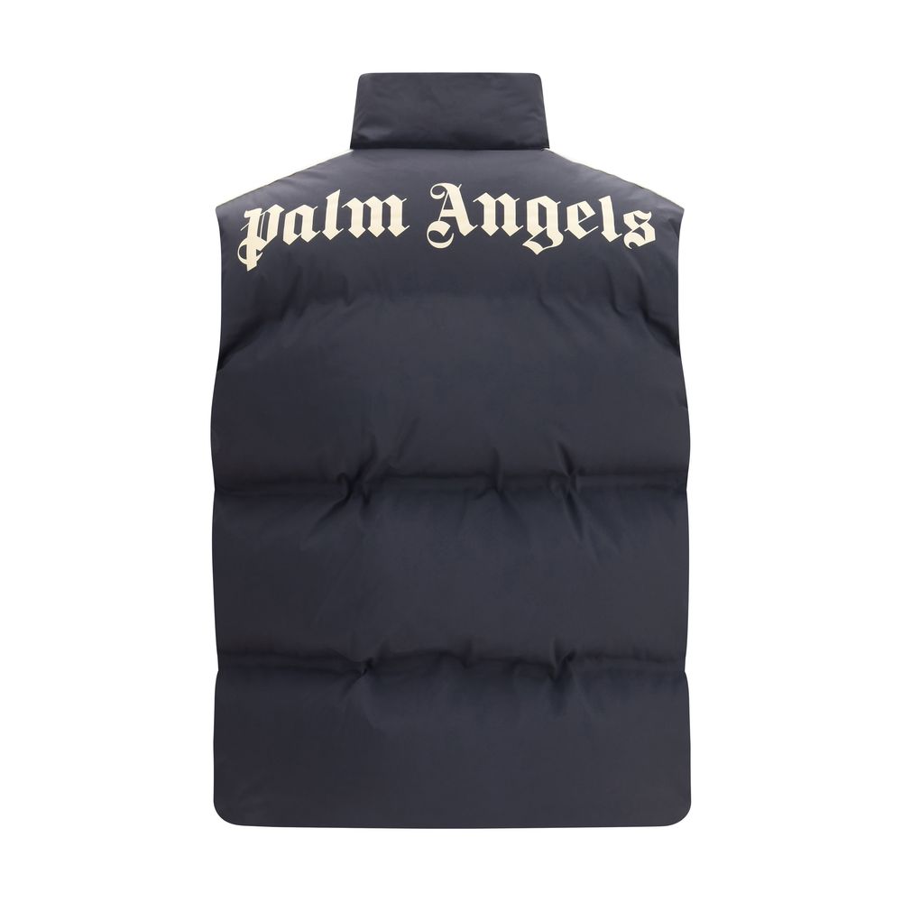 Palm Angels Black Polyamide Sleveless Jacket