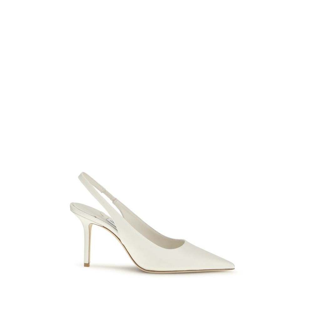 Jimmy Choo White Silk Pumps