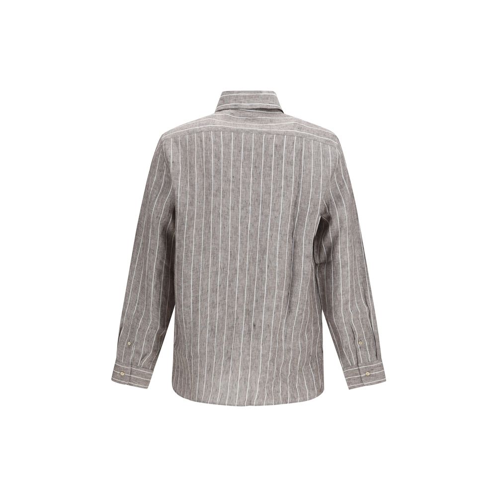 Brunello Cucinelli Beige Linen Dress Shirt