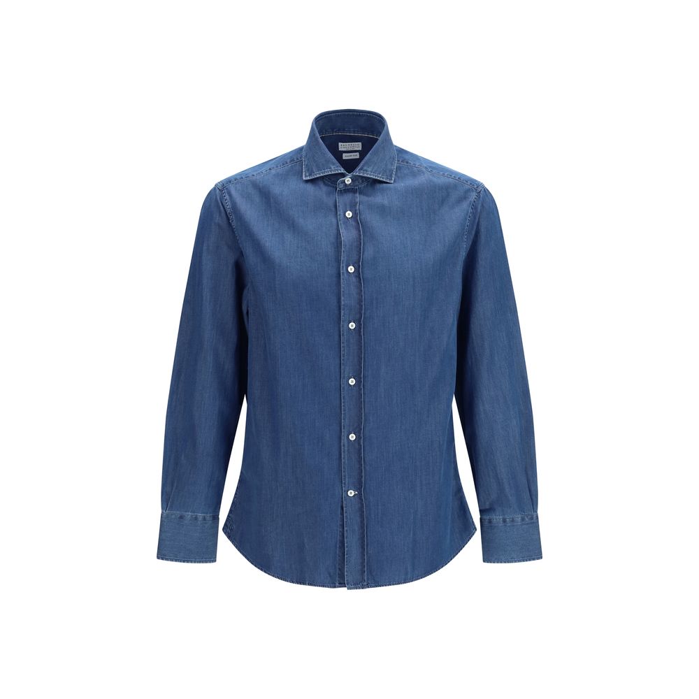 Brunello Cucinelli Blue Denim Shirt
