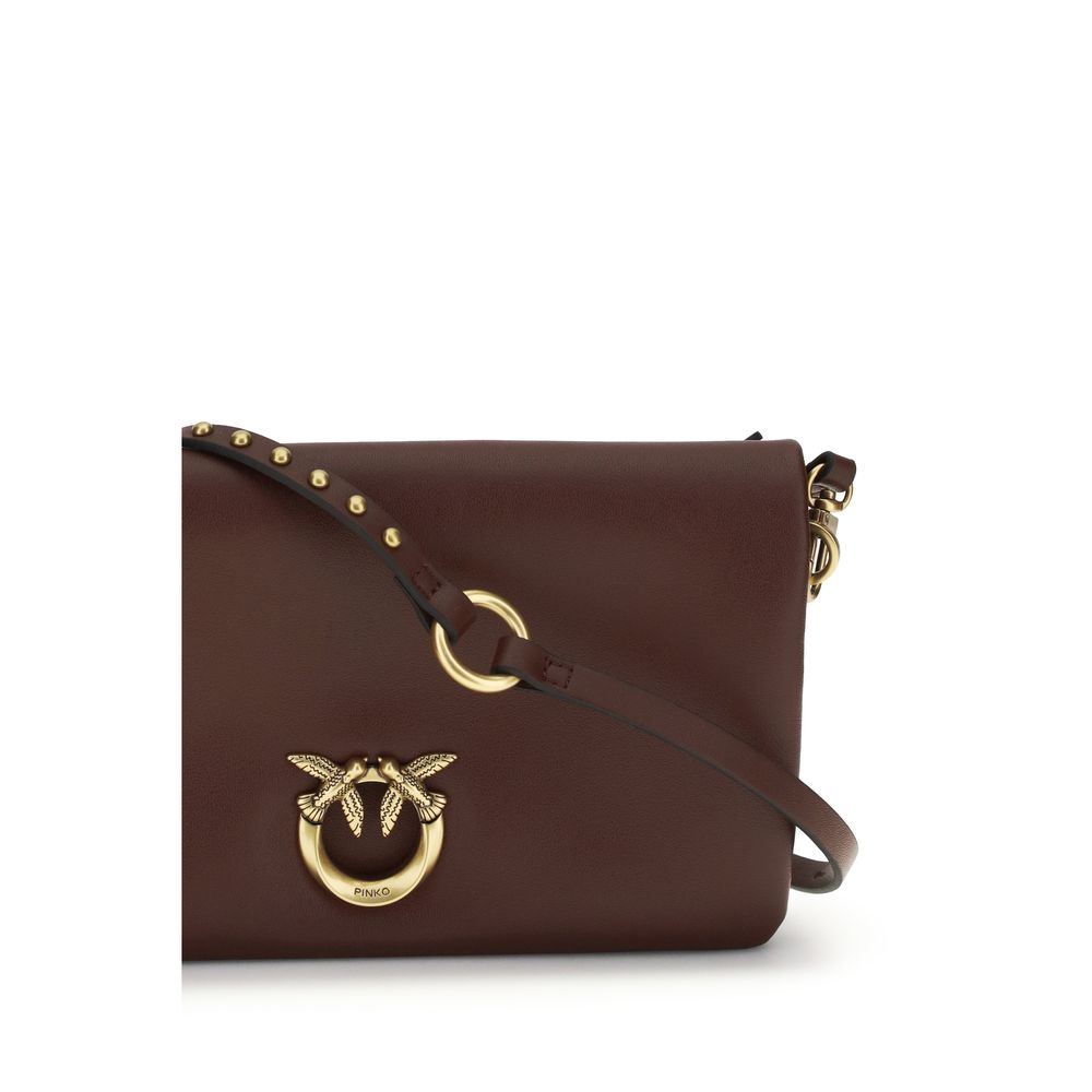 حقيبة كتف PINKO من جلد العجل البنفسجي "بوس توروس"