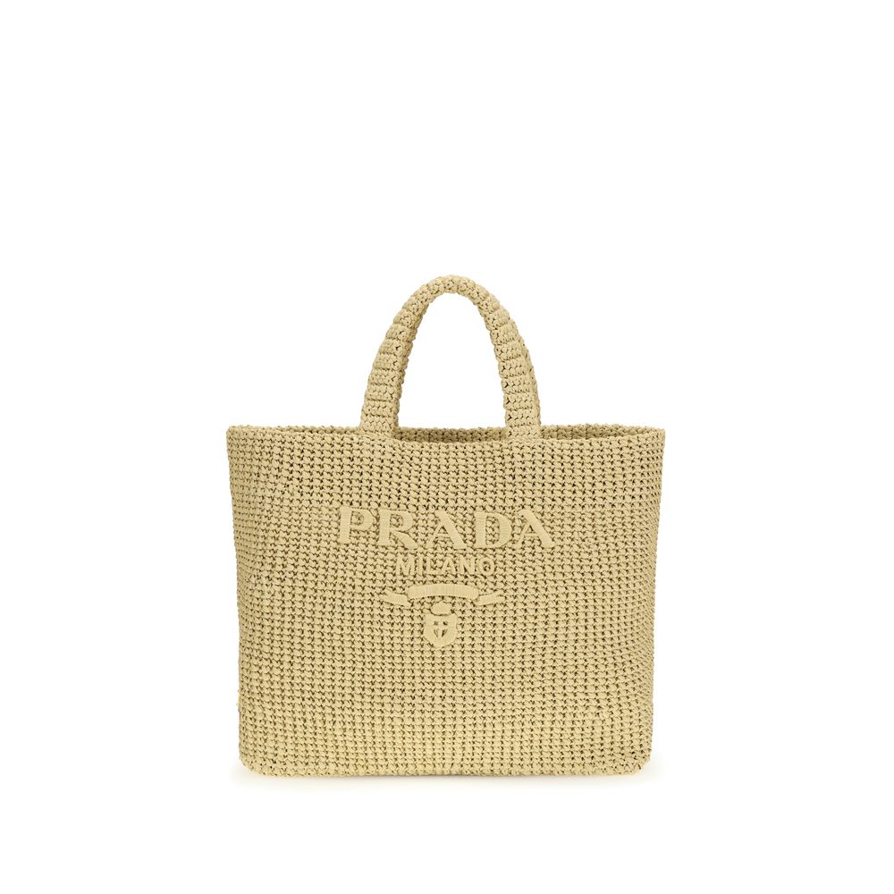 Prada Beige Raffia Shoulder Bag