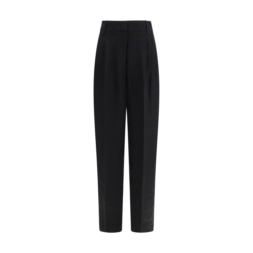 Max Mara Black Linen Casual Pants