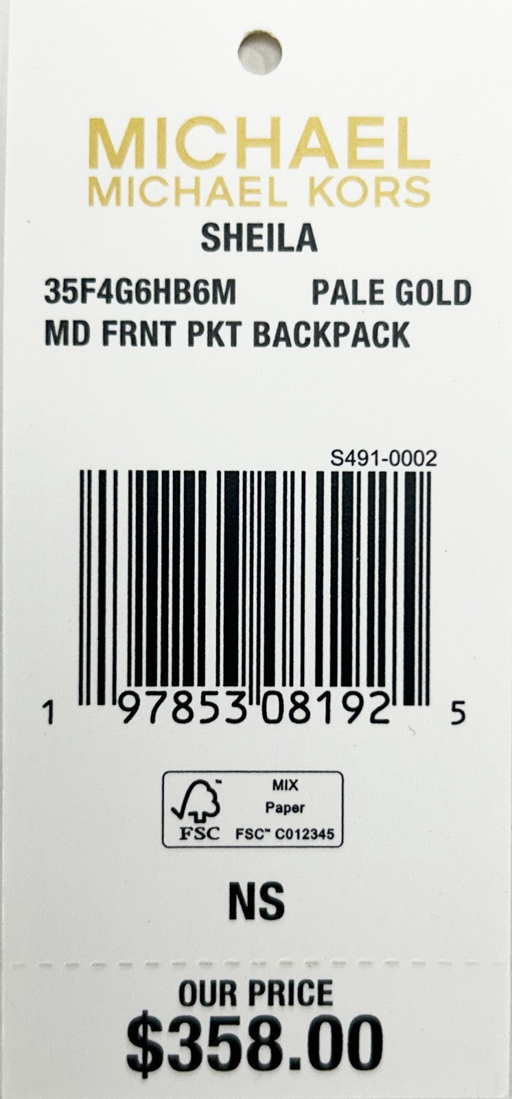 Michael Kors Sheila Medium PVC Backpack Bookbag