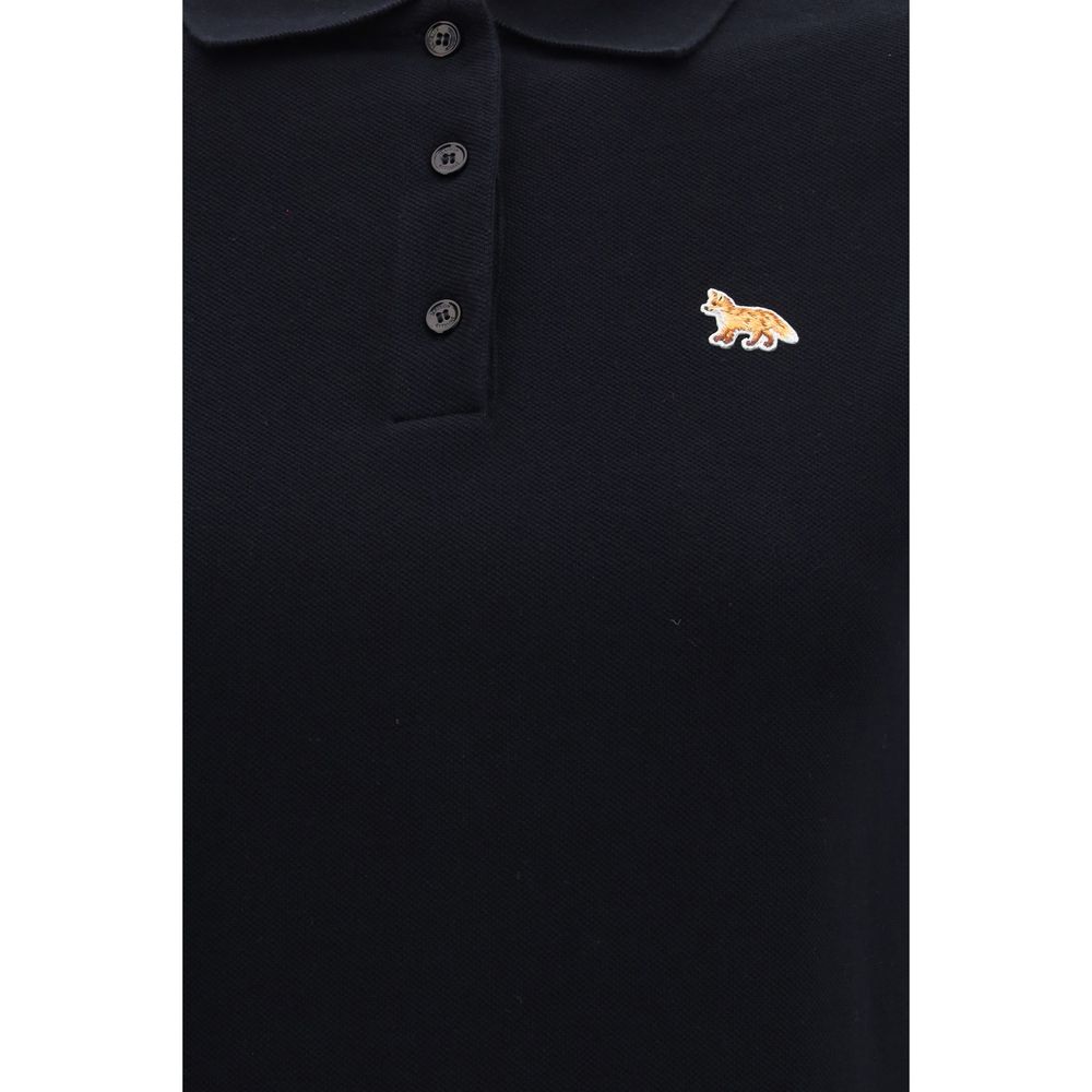 Maison Kitsuné Black Cotton Polo Shirt