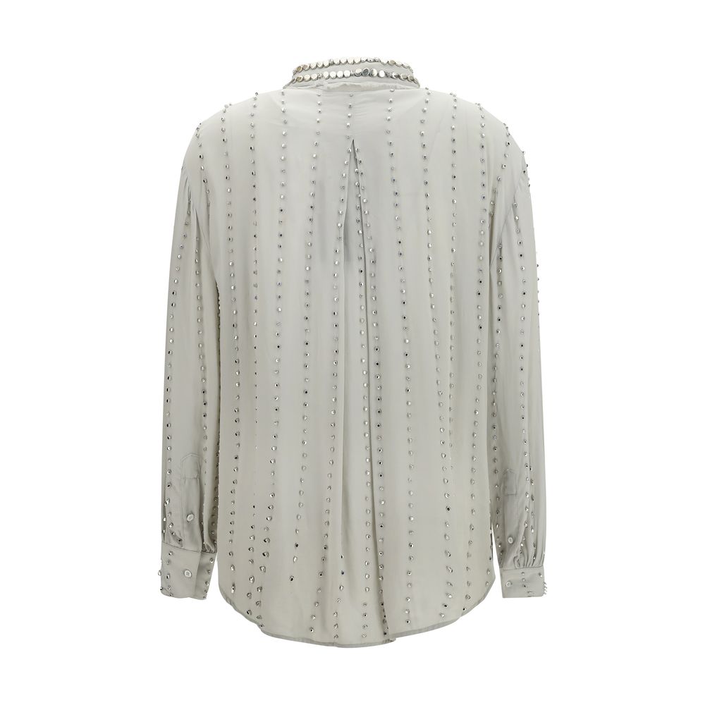 PINKO Gray Viscose Pattern Shirt