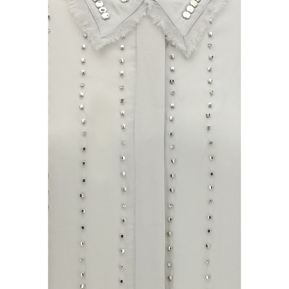 PINKO Gray Viscose Pattern Shirt